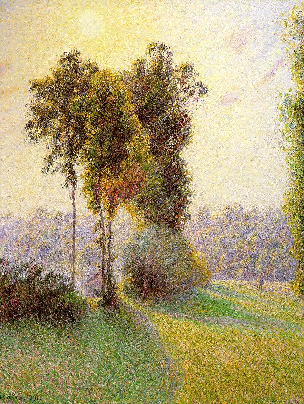 Camille Pissaro Sunset at St. Charles, Eragny oil painting image
